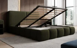 Designer Polsterbett Lolita in Bouclé mit Stauraum