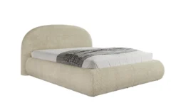 Designer Polsterbett Loop in Teddy Bouclé mit Stauraum