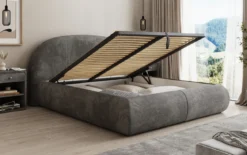Designer Polsterbett Loop in Cord mit Stauraum
