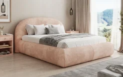 Designer Polsterbett Loop in Cord mit Stauraum