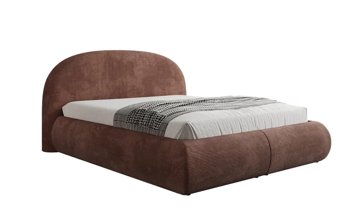 Designer Polsterbett Loop in Cord mit Stauraum
