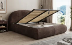 Designer Polsterbett Loop in Cord mit Stauraum