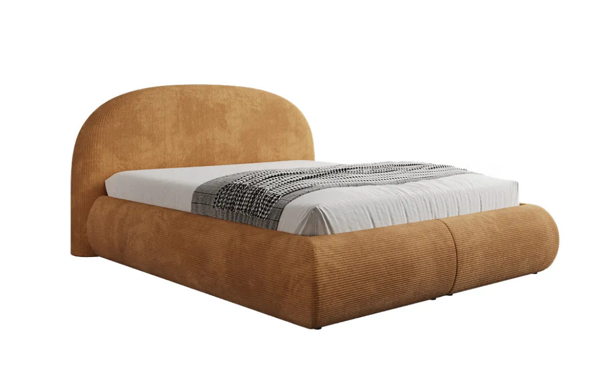 Designer Polsterbett Loop in Cord mit Stauraum