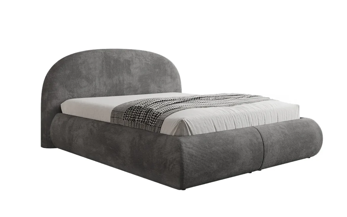 Designer Polsterbett Loop in Cord mit Stauraum