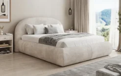 Designer Polsterbett Loop in Cord mit Stauraum