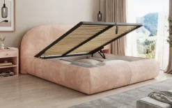 Designer Polsterbett Loop in Cord mit Stauraum
