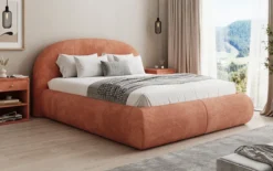 Designer Polsterbett Loop in Cord mit Stauraum