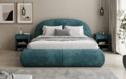 Designer Polsterbett Loop in Cord mit Stauraum