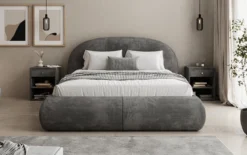 Designer Polsterbett Loop in Cord mit Stauraum
