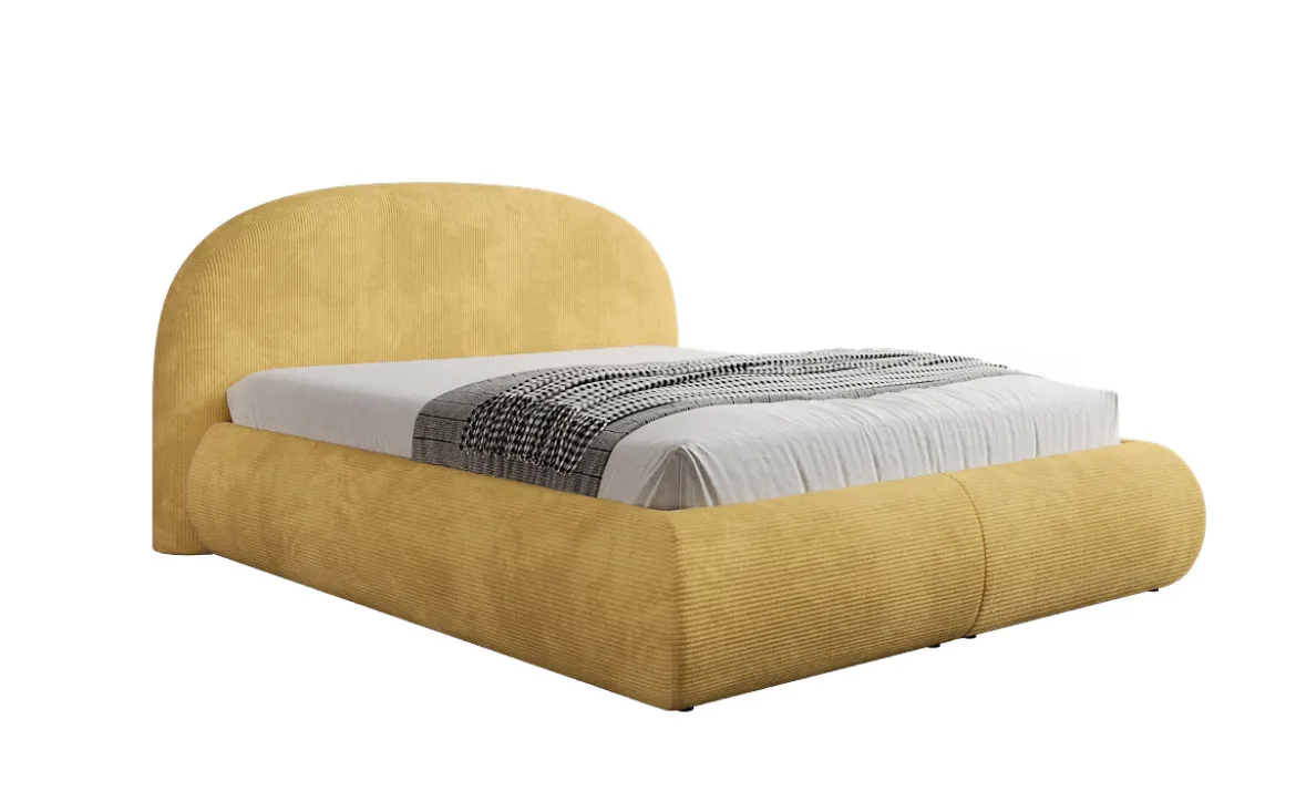 Designer Polsterbett Loop in Cord mit Stauraum