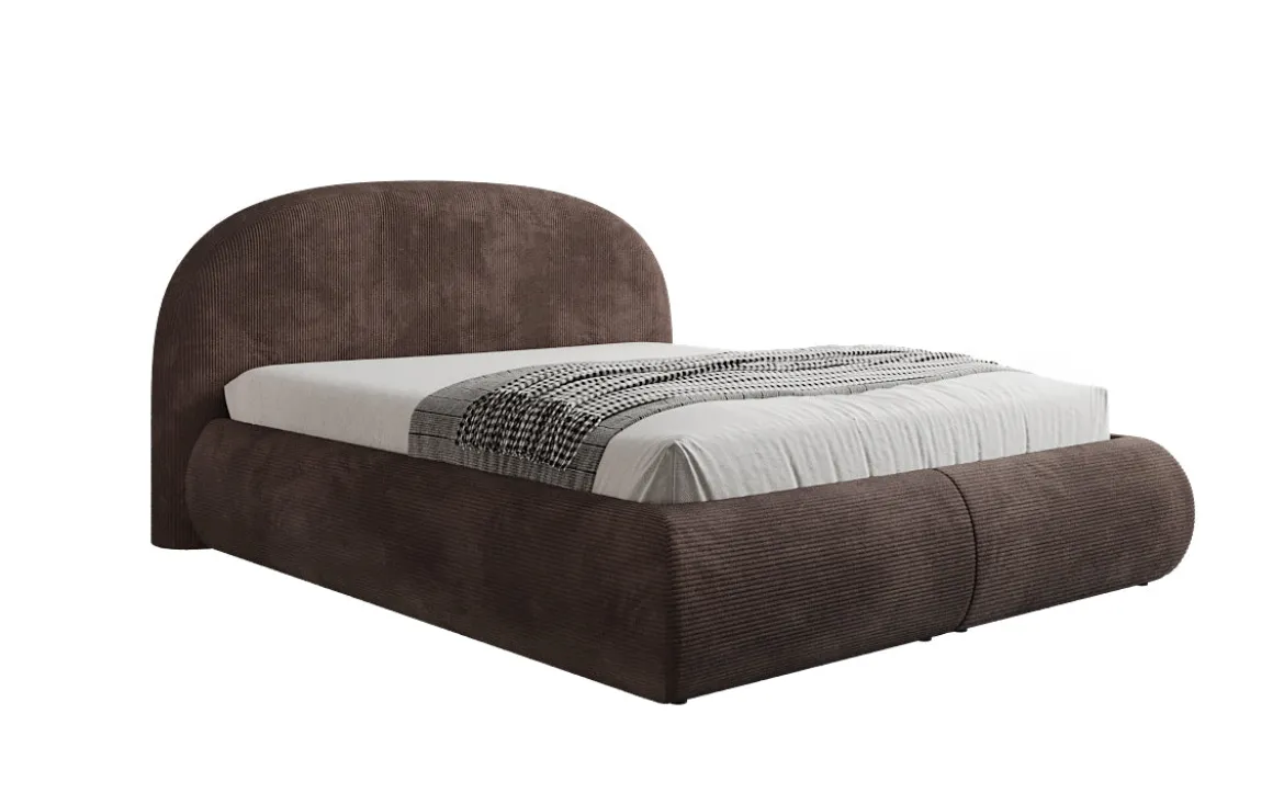 Designer Polsterbett Loop in Cord mit Stauraum