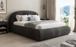 Designer Polsterbett Loop in Cord mit Stauraum