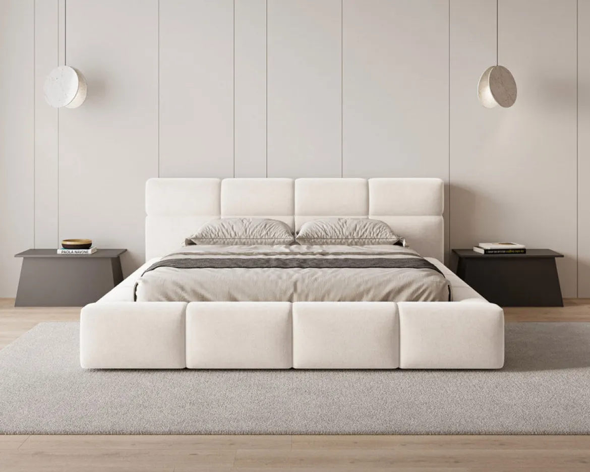 Designer Polsterbett Lora Samt mit Stauraum