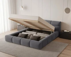Designer Polsterbett Lora Samt mit Stauraum