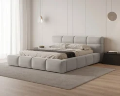 Designer Polsterbett Lora Samt mit Stauraum