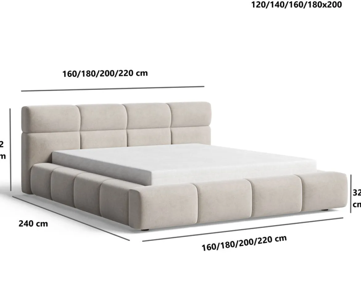 Designer Polsterbett Lora Samt mit Stauraum