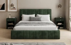 Designer Polsterbett Maja in Cord mit Stauraum