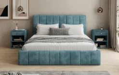 Designer Polsterbett Maja in Cord mit Stauraum