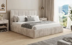 Designer Polsterbett Maja in Cord mit Stauraum