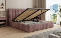 Designer Polsterbett Maja in Cord mit Stauraum