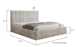 Designer Polsterbett Maja in Cord mit Stauraum