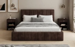 Designer Polsterbett Maja in Cord mit Stauraum