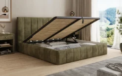 Designer Polsterbett Maja in Cord mit Stauraum