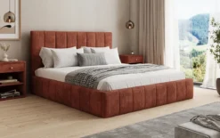 Designer Polsterbett Maja in Cord mit Stauraum