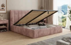 Designer Polsterbett Maja in Cord mit Stauraum