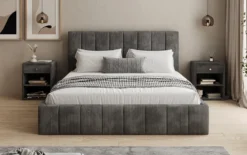 Designer Polsterbett Maja in Cord mit Stauraum