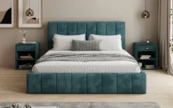 Designer Polsterbett Maja in Cord mit Stauraum