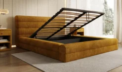 Designer Polsterbett Maren Cord mit Stauraum