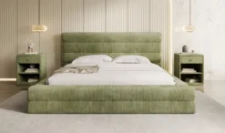 Designer Polsterbett Maren Cord mit Stauraum