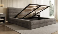 Designer Polsterbett Maren Cord mit Stauraum