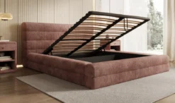 Designer Polsterbett Maren Cord mit Stauraum