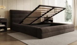 Designer Polsterbett Maren in Samt mit Stauraum