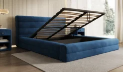 Designer Polsterbett Maren in Samt mit Stauraum