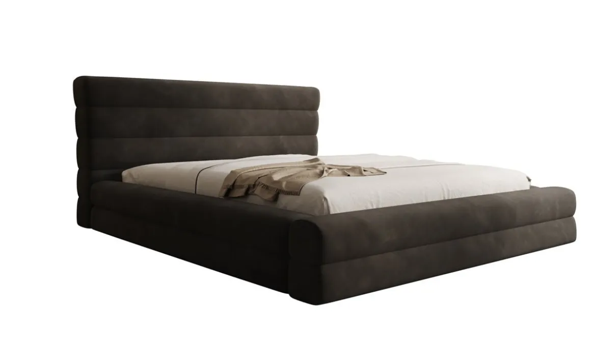 Designer Polsterbett Maren in Samt mit Stauraum
