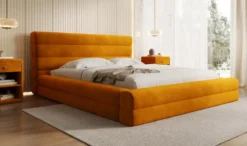 Designer Polsterbett Maren in Samt mit Stauraum