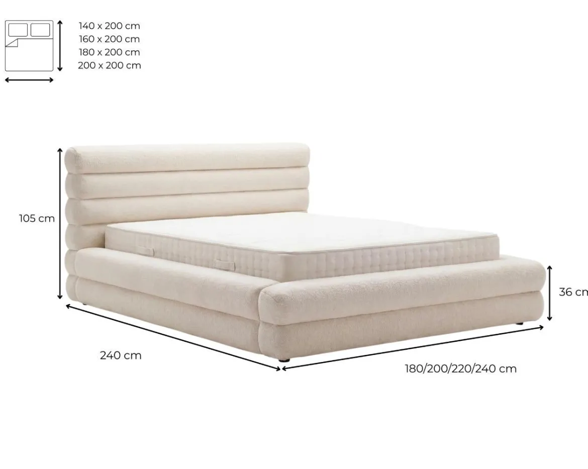 Designer Polsterbett Maren in Samt mit Stauraum