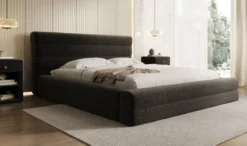 Designer Polsterbett Maren in Strukturstoff mit Stauraum