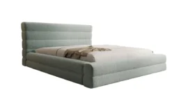 Designer Polsterbett Maren in Strukturstoff mit Stauraum