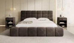 Designer Polsterbett Marshmallow in Samt mit Stauraum