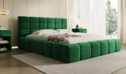 Designer Polsterbett Marshmallow in Samt mit Stauraum