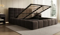 Designer Polsterbett Marshmallow in Samt mit Stauraum