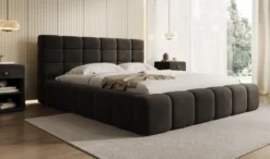 Designer Polsterbett Marshmallow in Samt mit Stauraum