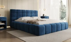 Designer Polsterbett Marshmallow in Samt mit Stauraum