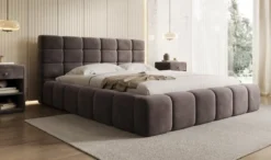 Designer Polsterbett Marshmallow in Samt mit Stauraum