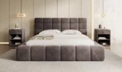 Designer Polsterbett Marshmallow in Samt mit Stauraum