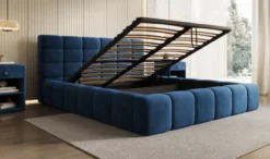 Designer Polsterbett Marshmallow in Samt mit Stauraum
